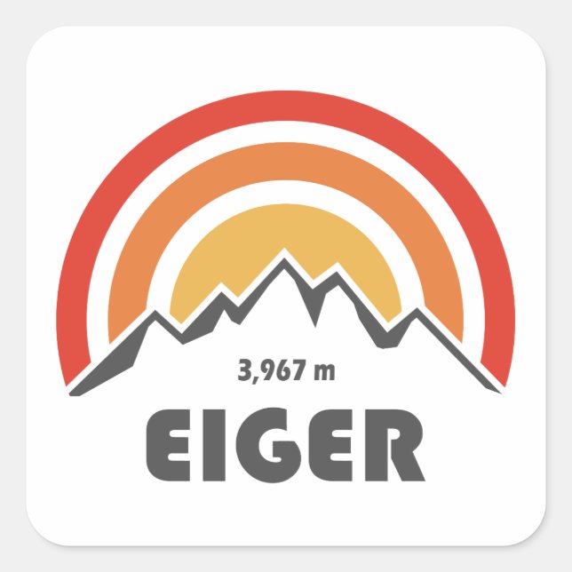 Pegatina Cuadrada Eiger (Anverso)