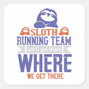 Pegatina Cuadrada Ejecución - Equipo de ejecución de ranura