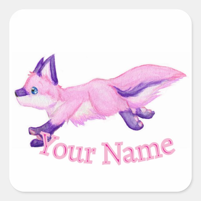 Pegatina Cuadrada Ejecutar (Anverso)