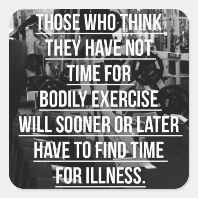 Pegatina Cuadrada Ejercicio - Motivación de entrenamiento (Anverso)