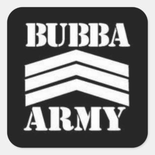 PEGATINA CUADRADA EJÉRCITO DE BUBBA