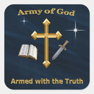 Pegatina Cuadrada Ejército De Dios