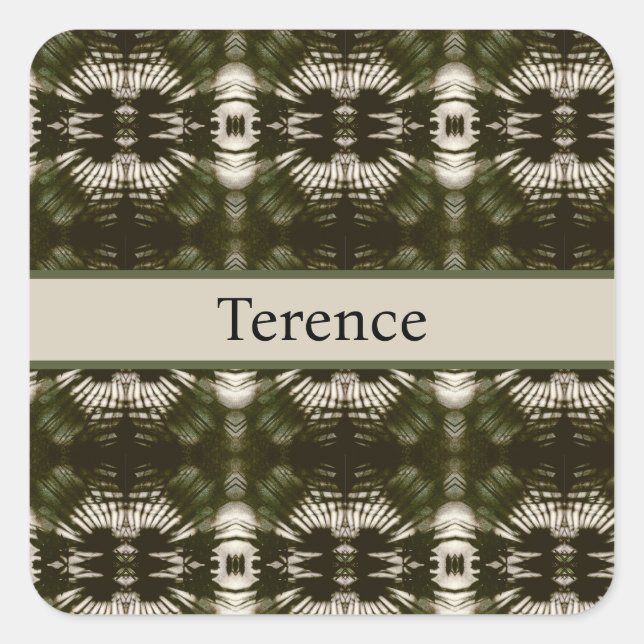 Pegatina Cuadrada Ejército de la Sombra de la Palma Verde, personali (Anverso)