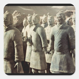 Pegatina Cuadrada Ejército de la terracota, dinastía de Qin, 210