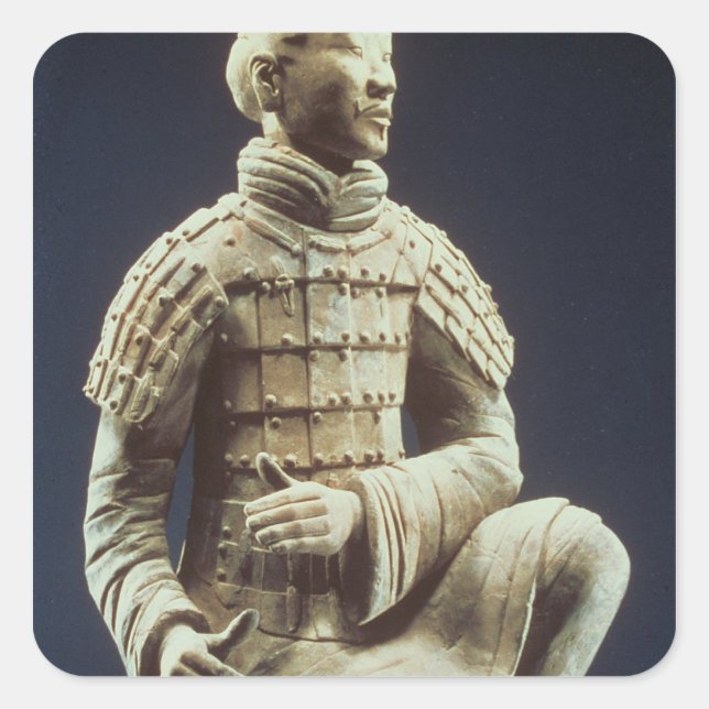 Pegatina Cuadrada Ejército de Terracota, dinastía Qin, 210 a. C. (Anverso)