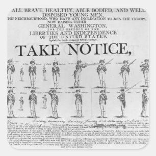 Pegatina Cuadrada Ejército del EE. UU. que recluta mostrando