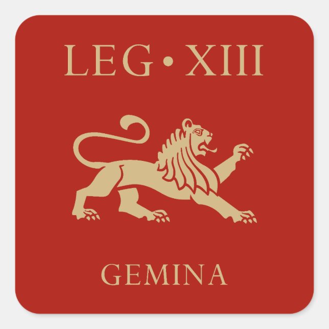 Pegatina Cuadrada Ejército Imperial Romano - Legio XIII Gemina (Anverso)