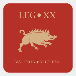 Pegatina Cuadrada Ejército Imperial Romano - Legio XX Valeria Victri