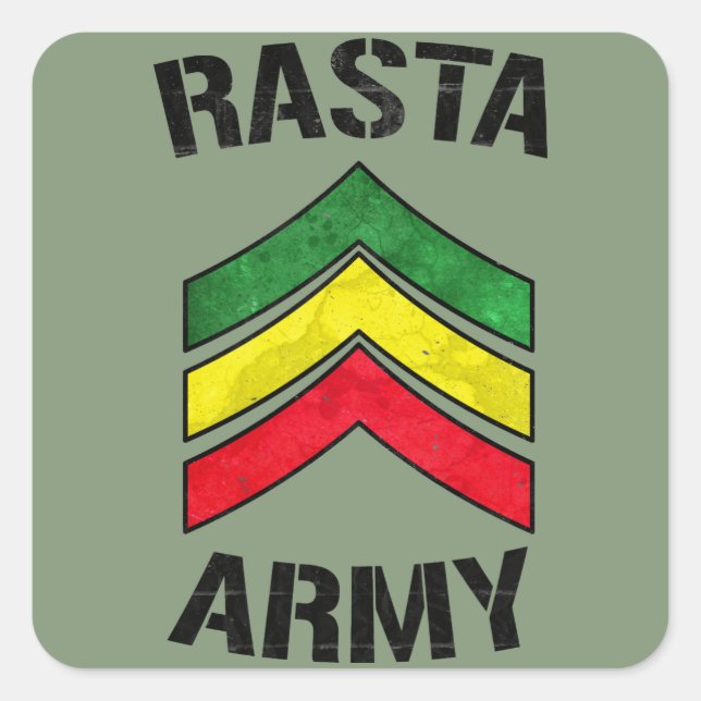 Pegatina Cuadrada Ejército rastafari (Anverso)