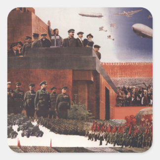 Pegatina Cuadrada Ejército Rojo