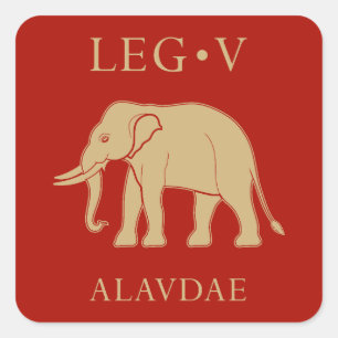Pegatina Cuadrada Ejército Romano Imperial - Legio V Alaudae