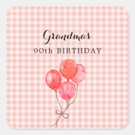 Pegatina Cuadrada El 90 cumpleaños de la abuela