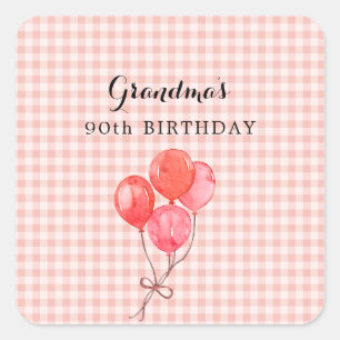 Pegatina Cuadrada El 90 cumpleaños de la abuela