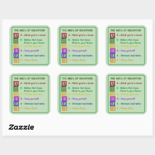 Pegatina Cuadrada El ABC de la Salvación