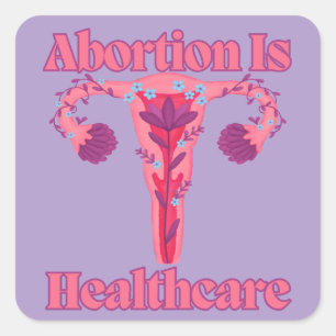 Pegatina Cuadrada El aborto es la salud