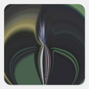 Pegatina Cuadrada El abrazo de Aurora: Kaleidoscopio cósmico