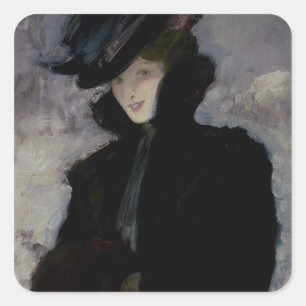 Pegatina Cuadrada El Abrigo De Pieles