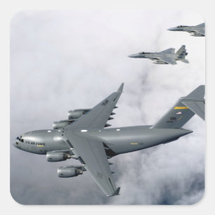Pegatina Cuadrada El acompañamiento de F-15B Eagles el primer