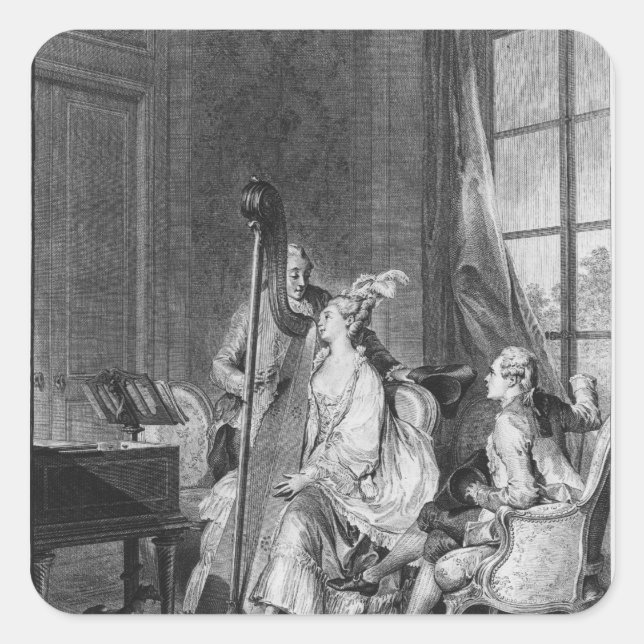 Pegatina Cuadrada El acorde perfecto (Anverso)