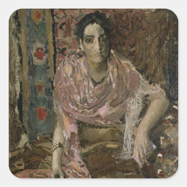 Pegatina Cuadrada El adivino, 1895 (Anverso)