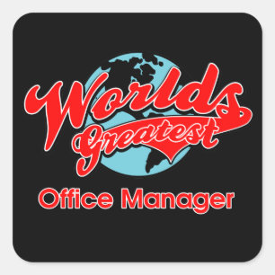 Pegatina Cuadrada El administrador de oficinas más grande del mundo