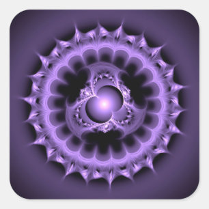 Pegatina Cuadrada El adorno digital redondo azul