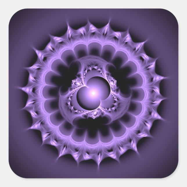 Pegatina Cuadrada El adorno digital redondo azul (Anverso)