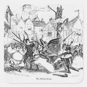 Pegatina Cuadrada El Afición-Caballo