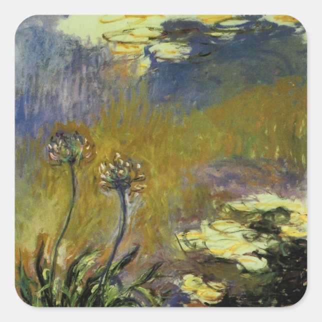 Pegatina Cuadrada El Agapanthus (Anverso)