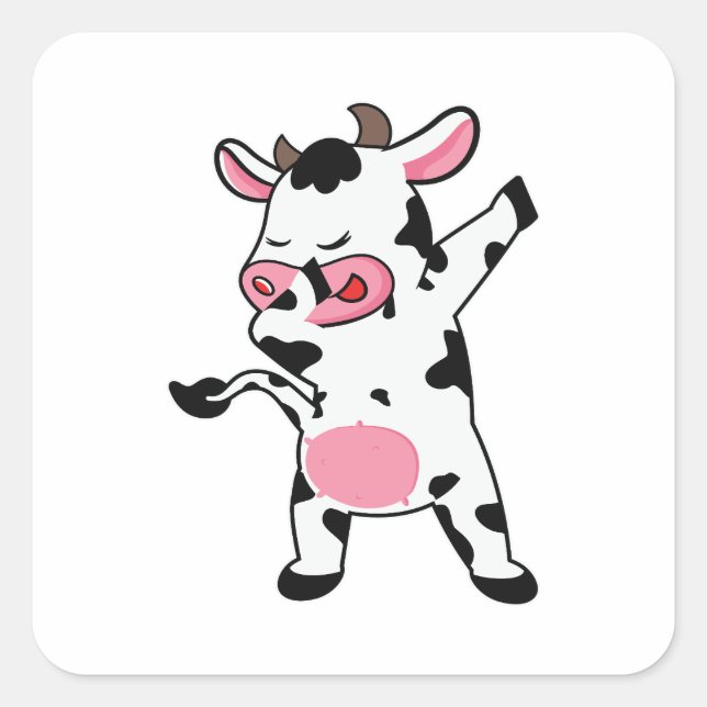 Pegatina Cuadrada El agricultor Dabbing Dab Dance (Anverso)