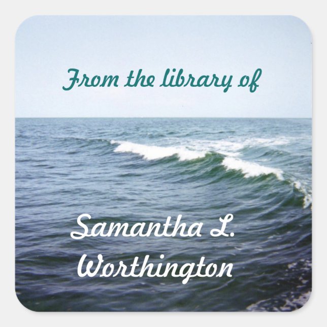Pegatina Cuadrada El agua del mar personalizada (Anverso)