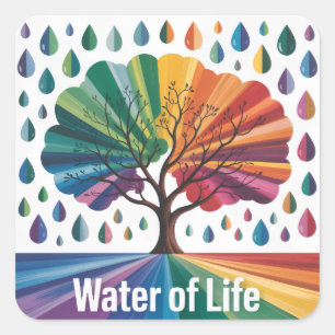 Pegatina Cuadrada El Agua Es Vida