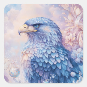 Pegatina Cuadrada El Águila Celeste entre Flores