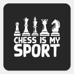 Pegatina Cuadrada El ajedrez es mi deporte