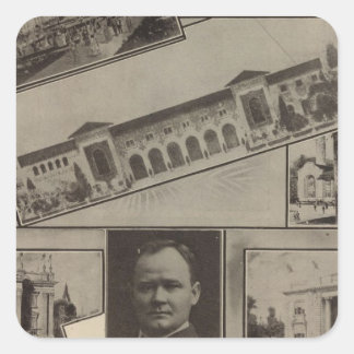 Pegatina Cuadrada El Alaska-Yukón Exposition pacífica, Seattle, 1909