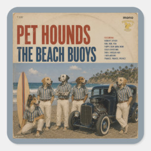 Pegatina Cuadrada El Álbum de Beach Buoys: una parodia