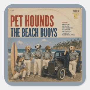 Pegatina Cuadrada El Álbum de Beach Buoys: una parodia