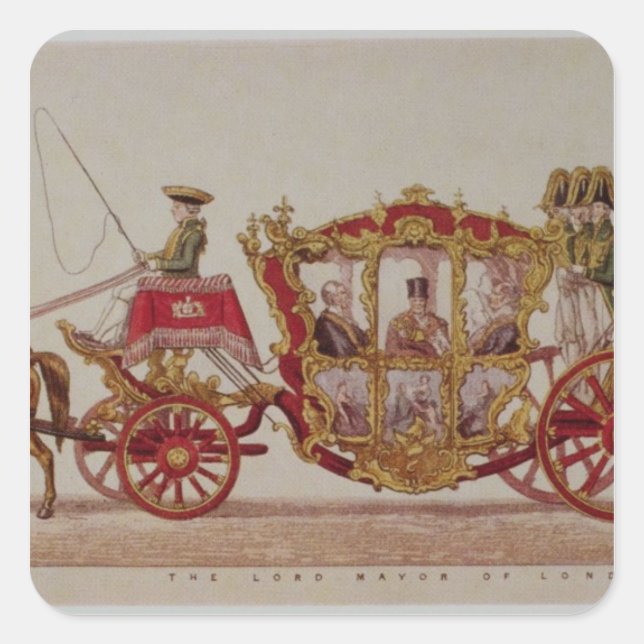 Pegatina Cuadrada El alcalde de Londres, 1853 (Anverso)