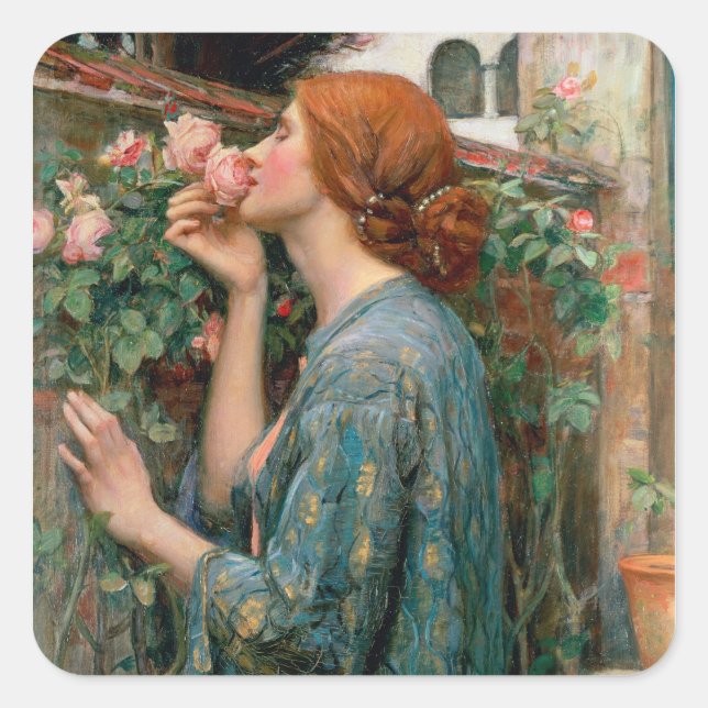 Pegatina Cuadrada El alma del Rosa, 1908 (Anverso)