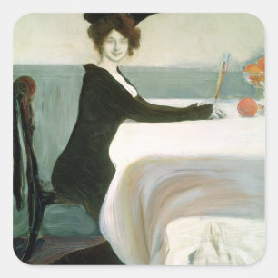 Pegatina Cuadrada El almuerzo