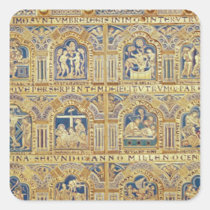 Pegatina Cuadrada El altar de Verdún, representación decorativa