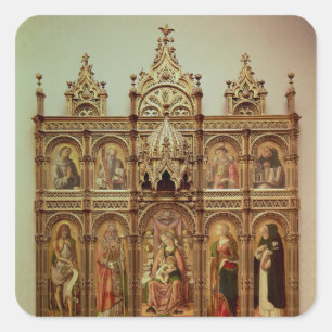 Pegatina Cuadrada El Altarpiece de Demidoff, 1476