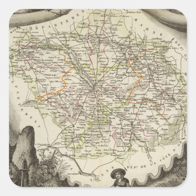 Pegatina Cuadrada El amanecer (Anverso)