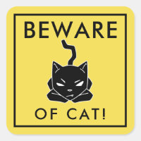 El amarillo divertido se guarda de Rótulo del gato