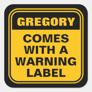 Pegatina Cuadrada El amarillo divertido y personalizado viene con et