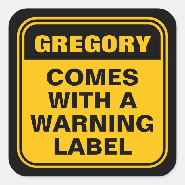 Pegatina Cuadrada El amarillo divertido y personalizado viene con et (Anverso)