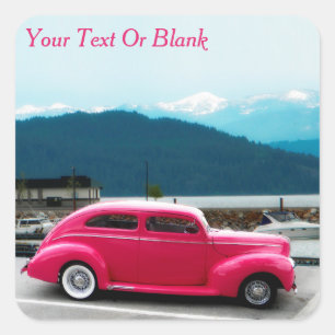 Pegatina Cuadrada El americano famoso del personalizado 1940 hace el