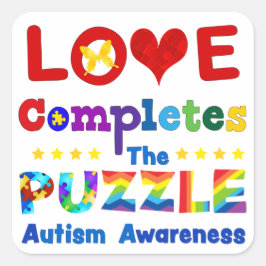 Pegatina Cuadrada El amor completa el rompecabezas