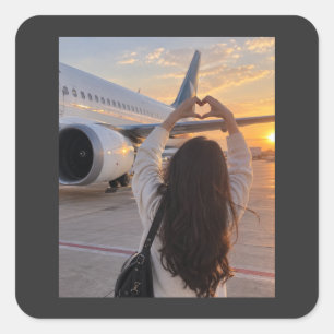 Pegatina Cuadrada El amor emprende vuelo
