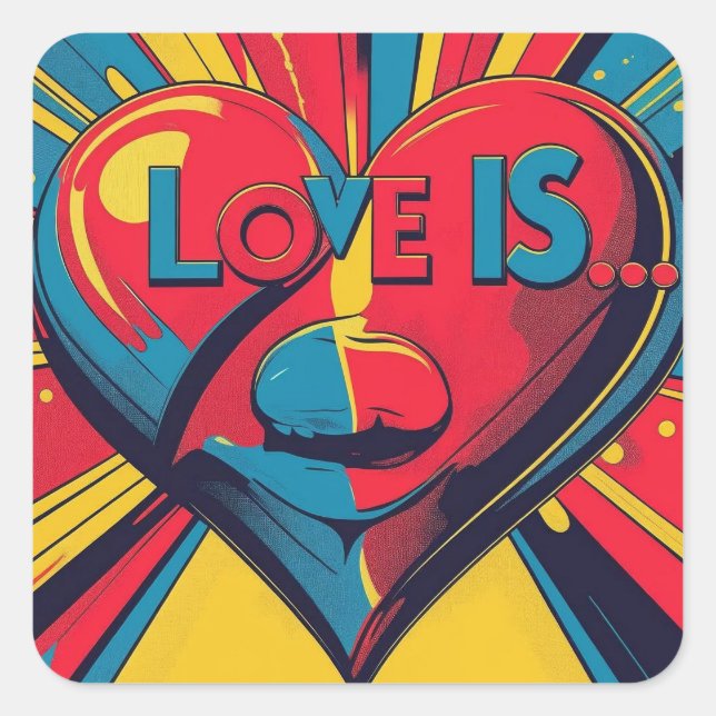 Pegatina Cuadrada El amor es... (Anverso)
